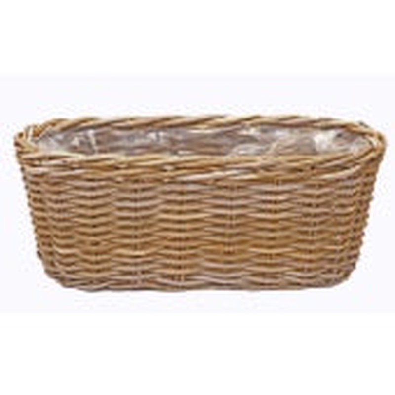 BASKET OVAL RATTEN GREY 50 x 20 H20cm