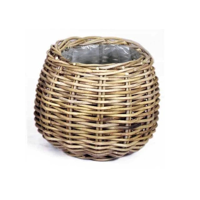 Basket Round Grey Pot 26 H24cm