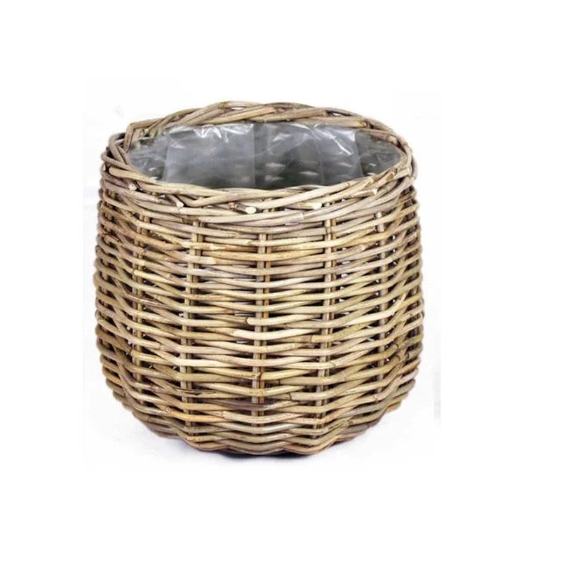 Basket Round Grey Pot 38 H33cm