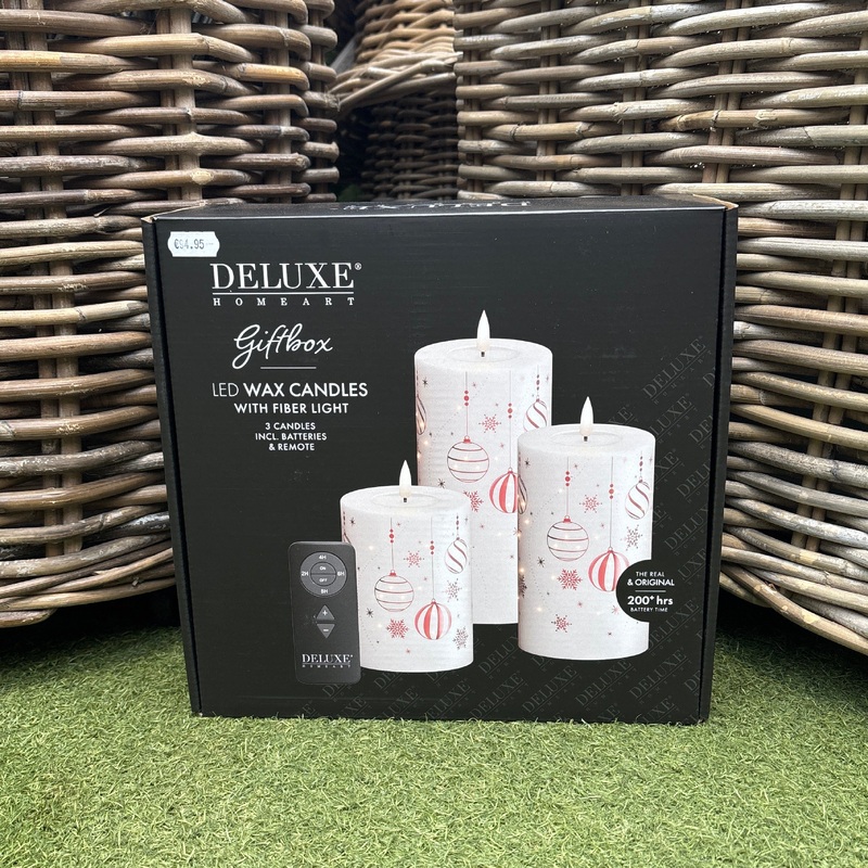 White Giftbox LED Candle - Christmas Bauble print