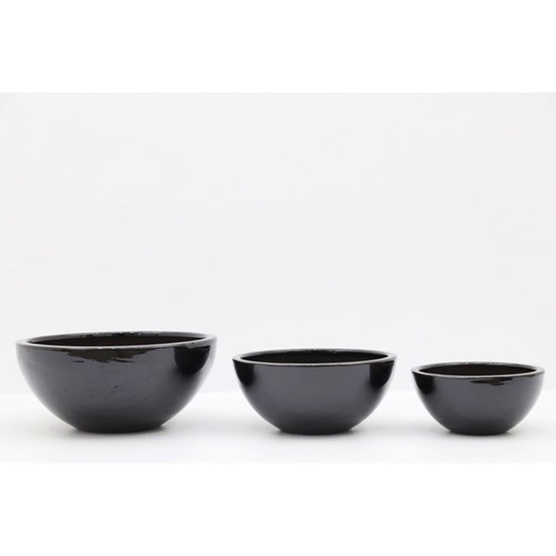 LOW BOWL PLANTER BLACK 25H12