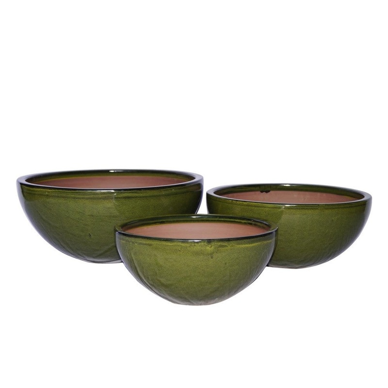 LOW BOWL PLANTER GREEN 25H12