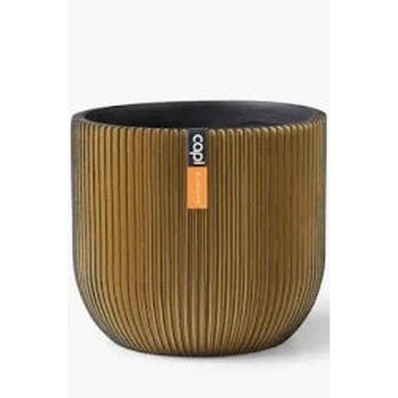 Planter ball Groove 13 x 12 metallic copper