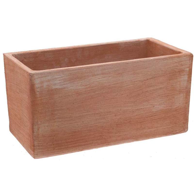 Artisinal Terracotta Modern Edged Balcony Trough L60cm/W20cm/H20cm (Cassetta Rettangolare Moderne)