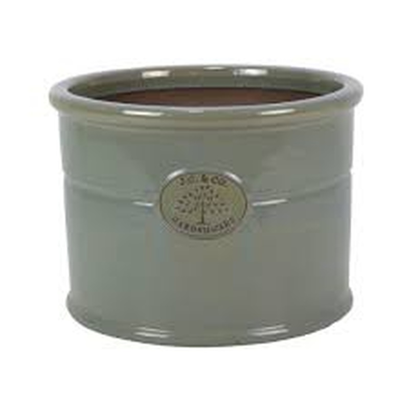 JC & CO Antique Grey Glazed Cylinder 22cm