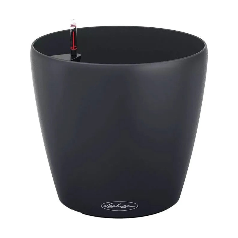 Lechuza Classico Color Eco 43 Plant Pot 40cm Height 36.5cm Dia All Inclusive Set Dark Grey