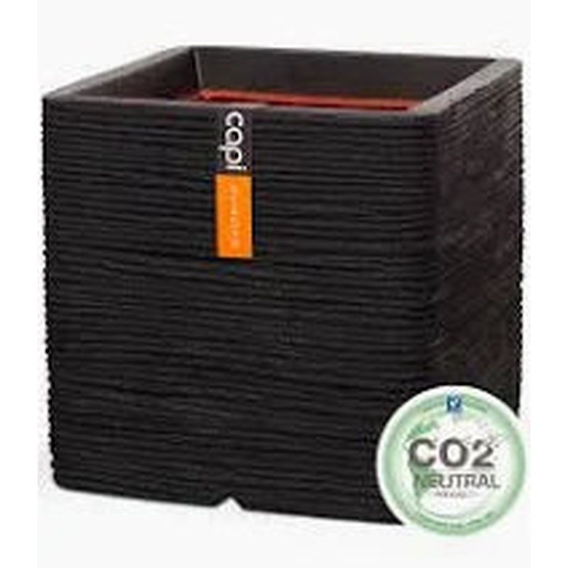 Planter square Rib NL 30x30x30 black