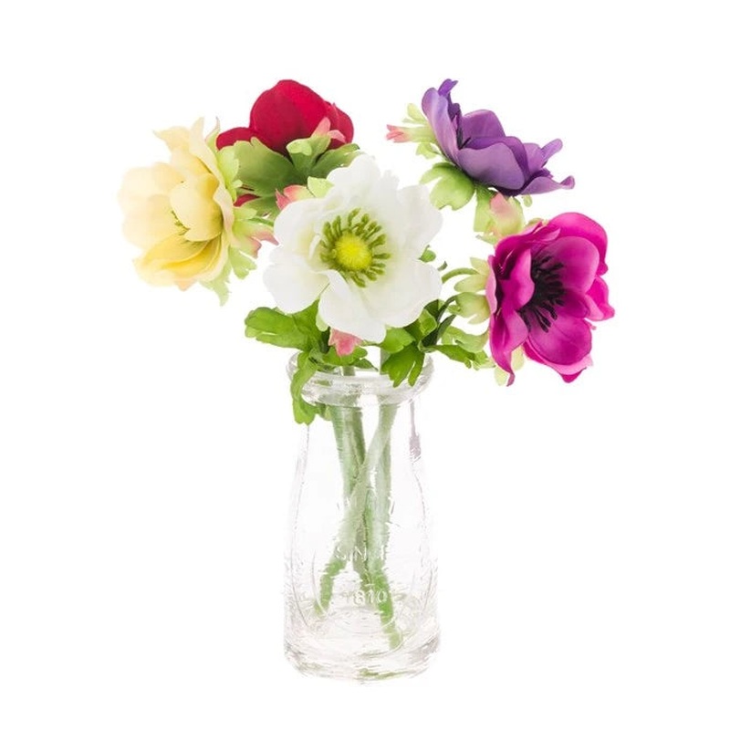 Anemone x5 in Milk Bottle