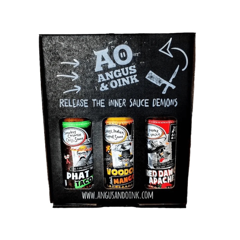 Angus & Oink Hot Sauce Gift Box Set of 3