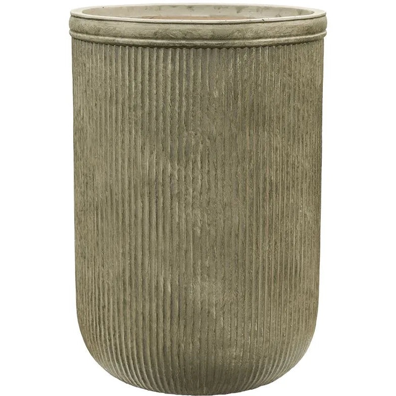 Baq Vertical Rib Plant Pot 65cm Height 41cm Dia Cylinder Green