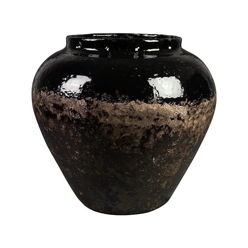 Lindy Plant Pot 38cm Height 21cm Dia Jar Black