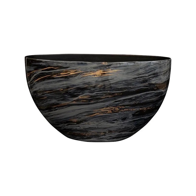 Niene Plant Pot 35cm Height 24cm Dia Planter Marble Black