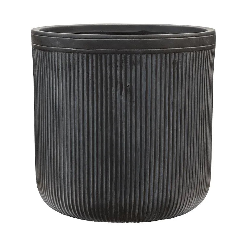 Baq Vertical Rib Plant Pot 40cm Height 36cm Dia Cylinder Anthracite