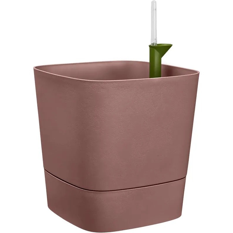 Greensense Aqua Care Plant Pot 39cm Height 36cm Dia Square Clay Brown