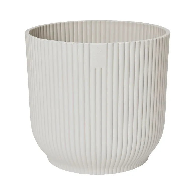 Vibes Fold Plant Pot 27cm Height 29cm Dia Round Silky White