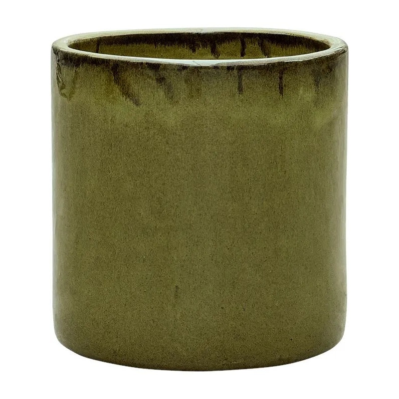 Cylinder Plant Pot 40cm Height 35cm Dia Pot Green