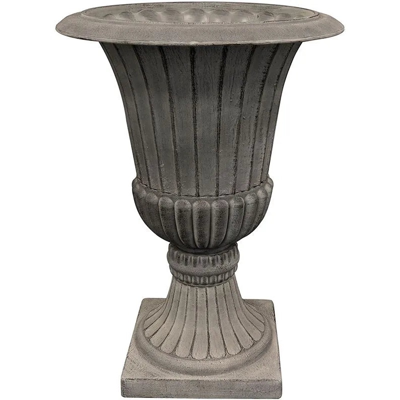 Louvre Plant Pot 54cm Height 29cm Dia Urn Concrete Grey