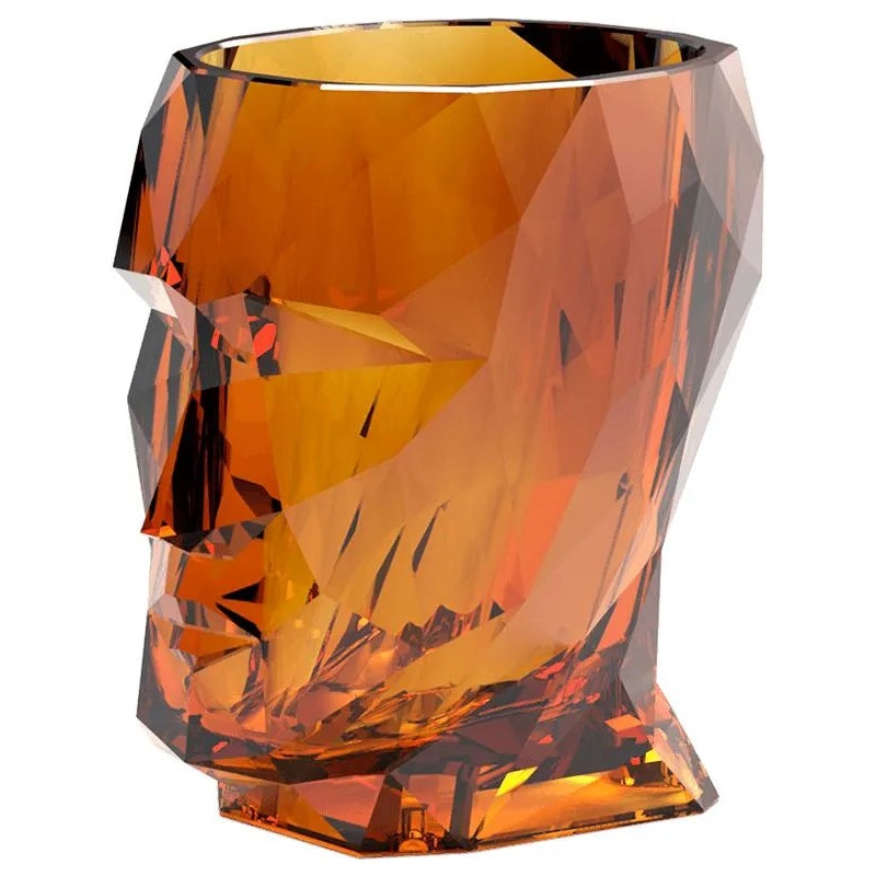 Nano Adan Glossy Plant Pot 18cm Height 10cm Dia Pot Clear Amber