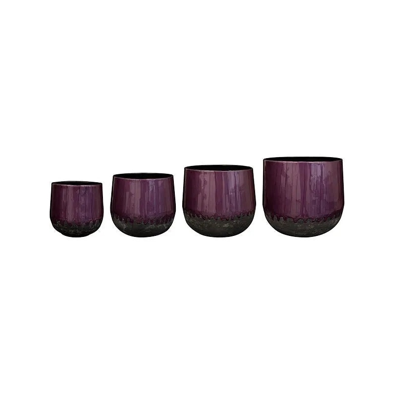 Ninthe Plant Pot 31cm Height cm Dia Pot Metallic Purple (set of 4)