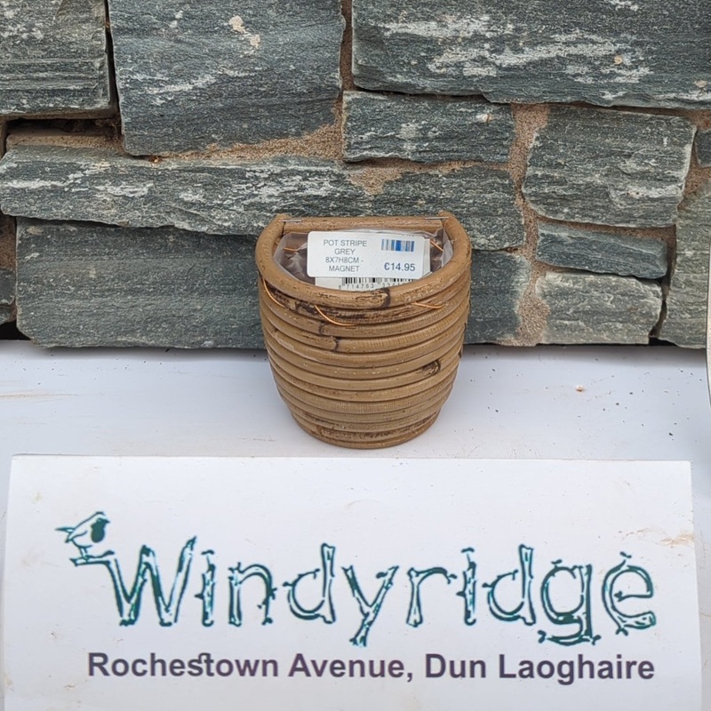 Pot Stripe Grey 8 X7H8cm - MAGNET