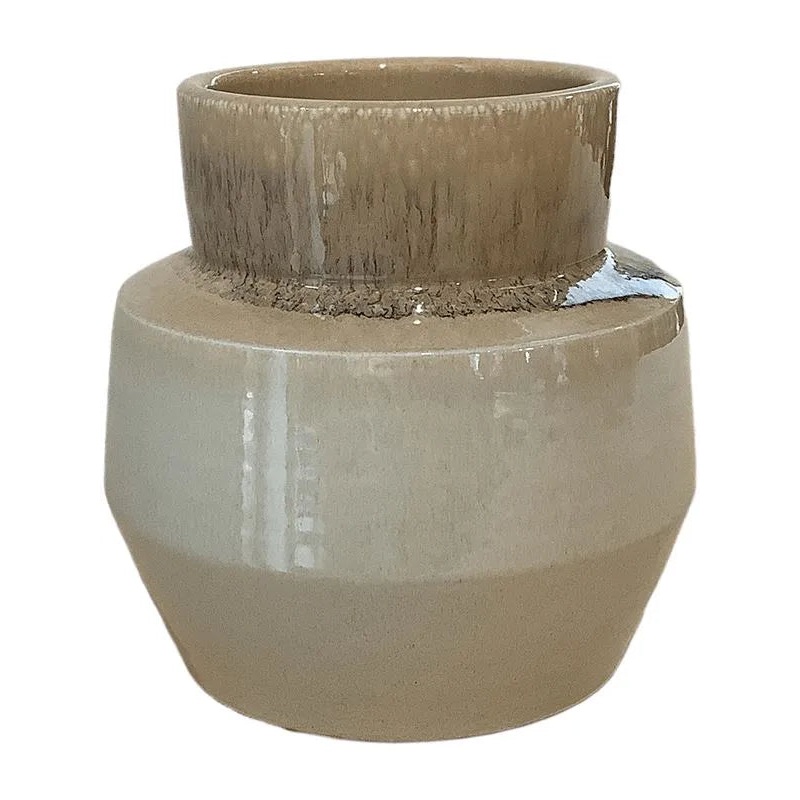 So What Plant Pot 20cm Height 12cm Dia Pot Reactive Natural Brown