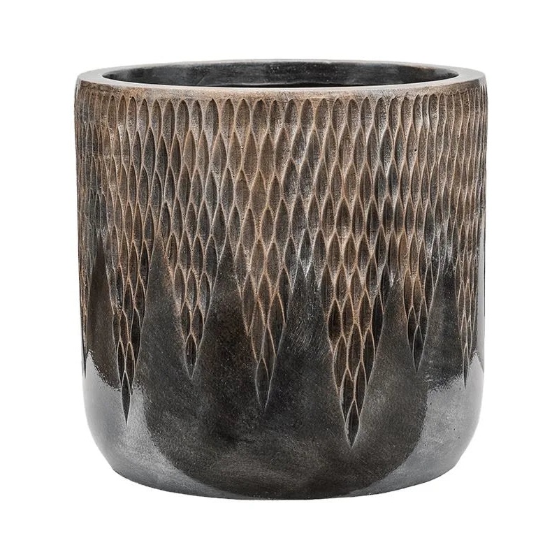 Baq Luxe Lite Universe Comet Plant Pot 22cm Height 19cm Dia Cylinder Bronze