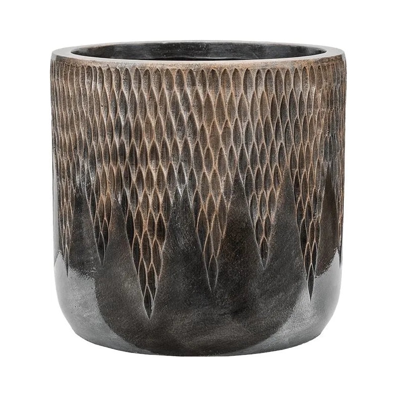 Baq Luxe Lite Universe Comet Plant Pot 38cm Height 35cm Dia Cylinder Bronze