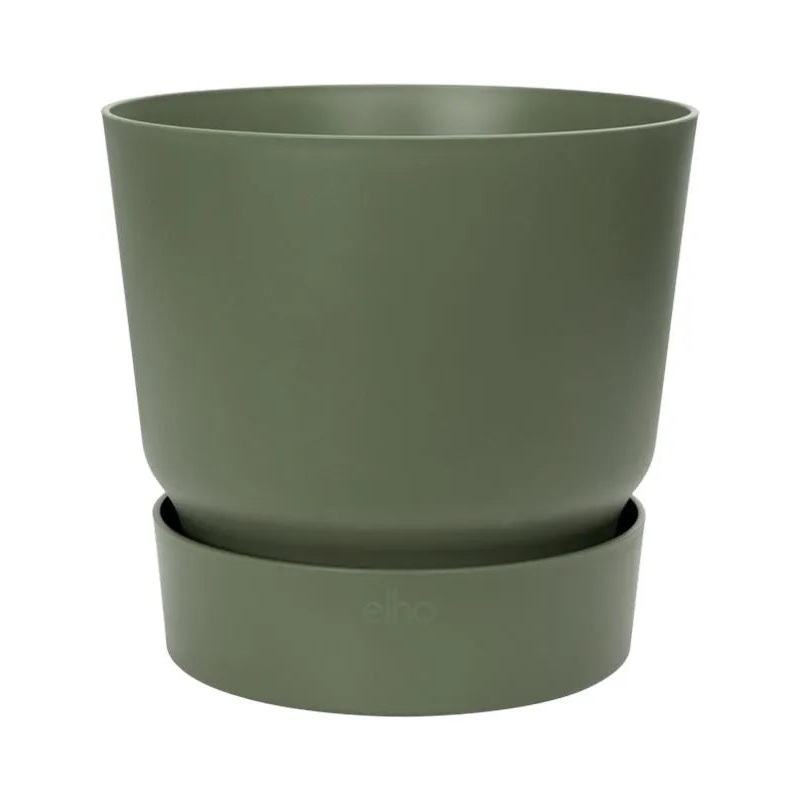 Greenville Plant Pot 50cm Height 44cm Dia Round Leaf Green