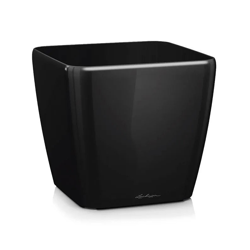 Lechuza Quadro Plant Pot 20cm Height 20cm Dia Black High Gloss