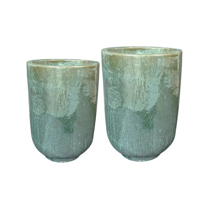 Linne Plant Pot 66cm Height cm Dia Vase Holly Green (set of 2)