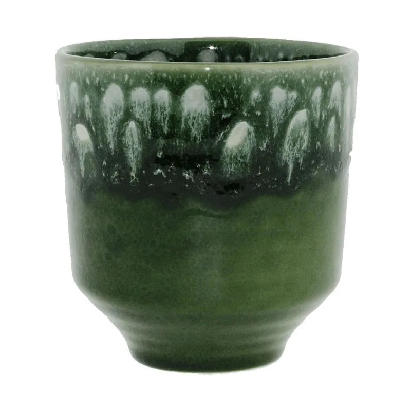 Otis Plant Pot 11cm Height 9cm Dia Pot 2-Tone Green