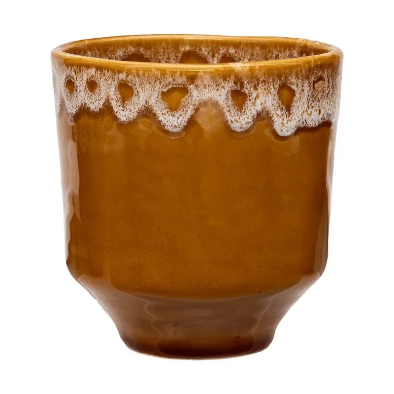 Otis Plant Pot 13cm Height 12cm Dia Pot 2-Tone Ochre