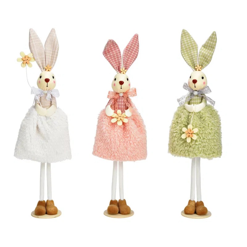 textile rabbit display stand (W/H/D) 14x42x7cm