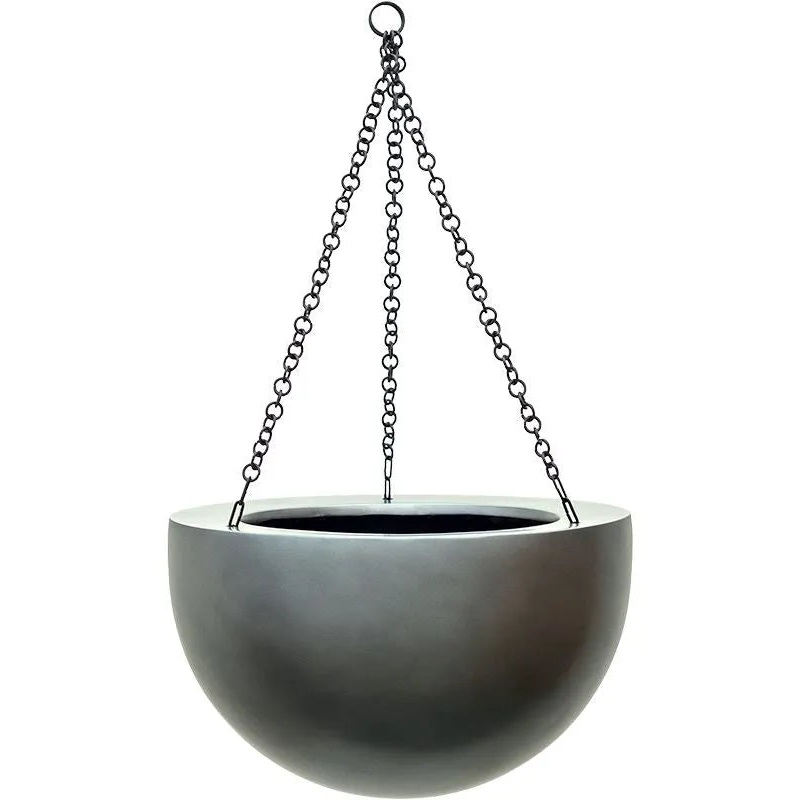 Baq Gradient Plant Pot 21cm Height 23cm Dia Hanging Bowl Matt Grey