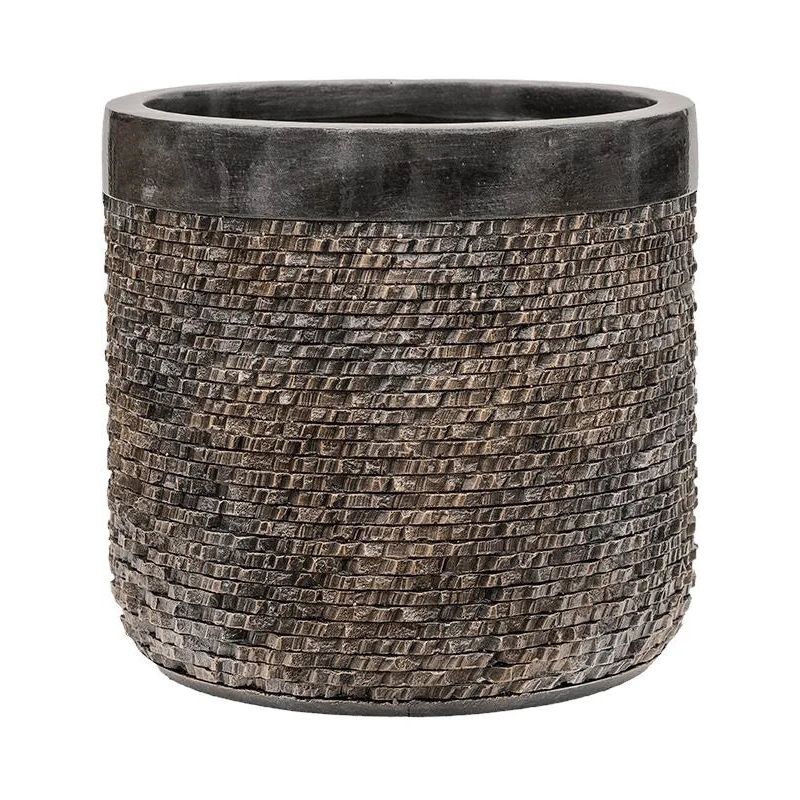 Baq Luxe Lite Universe Layer Plant Pot 27cm Height 24cm Dia Cylinder Bronze