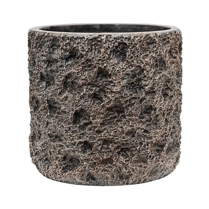 Baq Luxe Lite Universe Moon Plant Pot 22cm Height 19cm Dia Cylinder Bronze