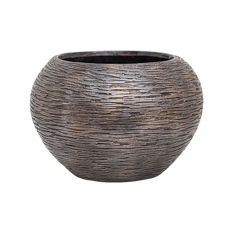Baq Luxe Lite Universe Wrinkle Plant Pot 24cm Height 21cm Dia Globe Bronze