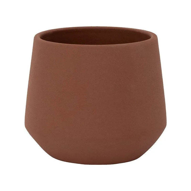 Ceramic Plant Pot 13cm Height 10cm Dia Julia S Peacan Brown