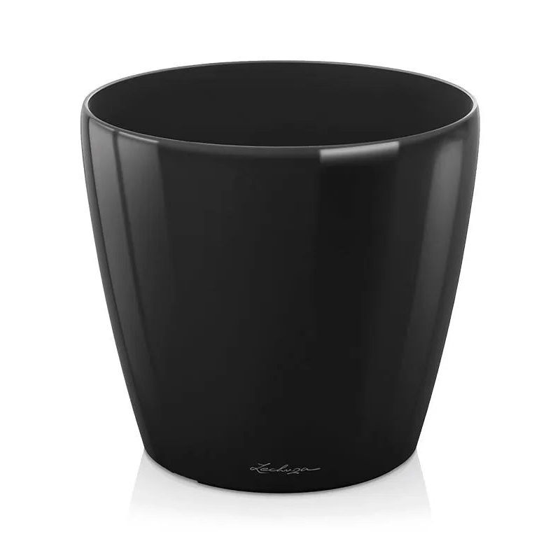 Lechuza Classico Plant Pot 32cm Height 33cm Dia Black High Gloss