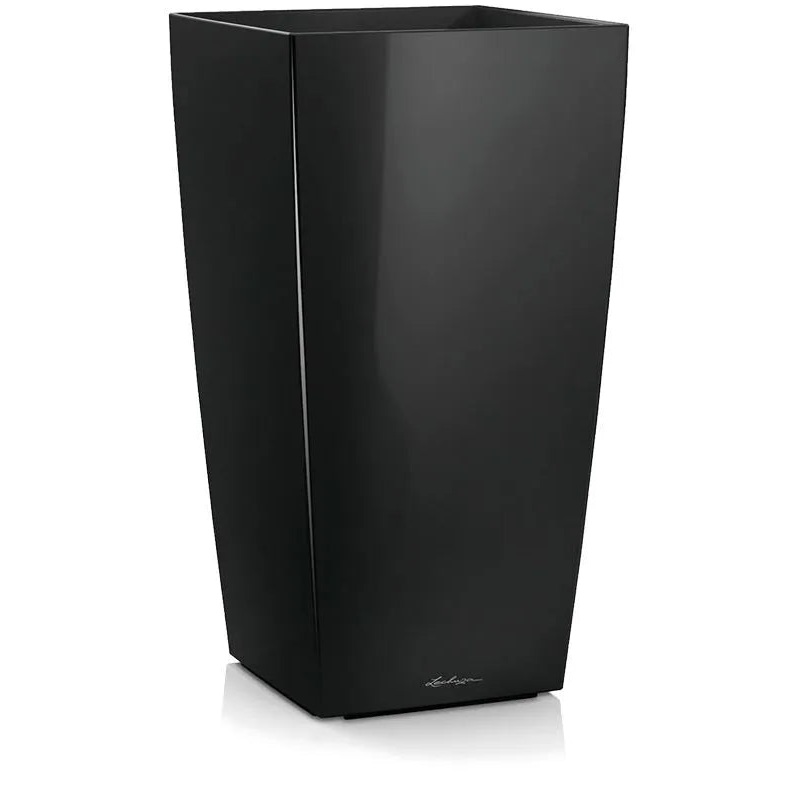 Lechuza Cubico Plant Pot 56cm Height 29cm Dia Black High Gloss