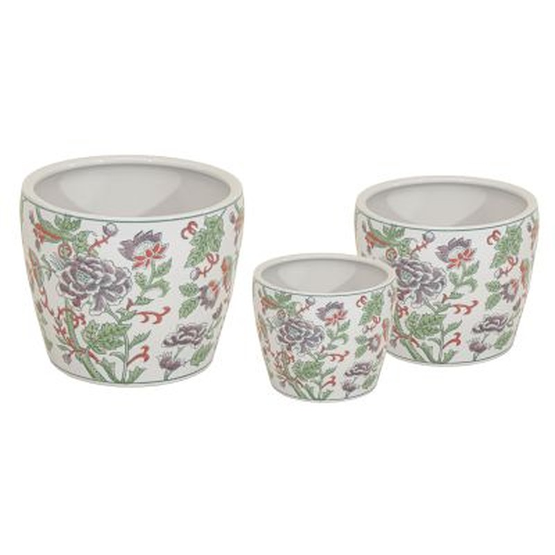 Qing Egg Pot Small W/Purple/Green D21H19