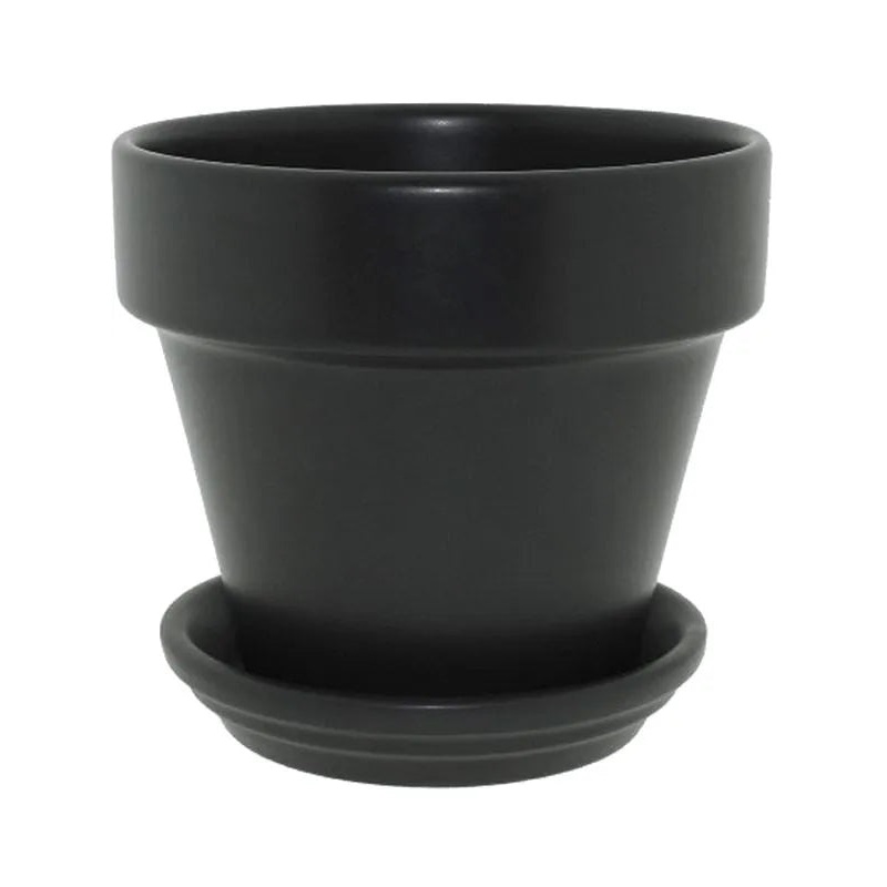 Urbann Plant Pot 26cm Height 29cm Dia Pot & Saucer Matt Anthracite