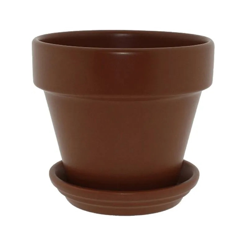 Urbann Plant Pot 26cm Height 29cm Dia Pot & Saucer Matt Terra