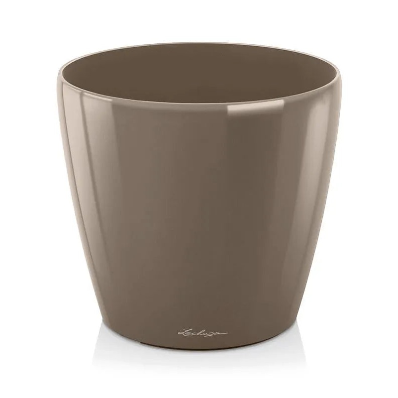 Lechuza Classico Plant Pot 32cm Height 33cm Dia Taupe High Gloss