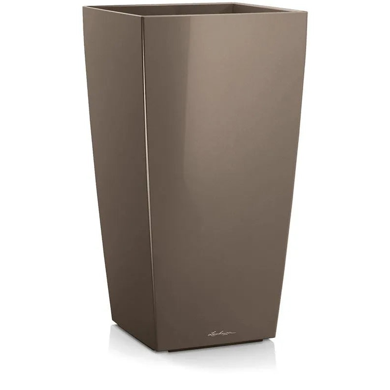 Lechuza Cubico Plant Pot 75cm Height 38cm Dia Taupe High Gloss