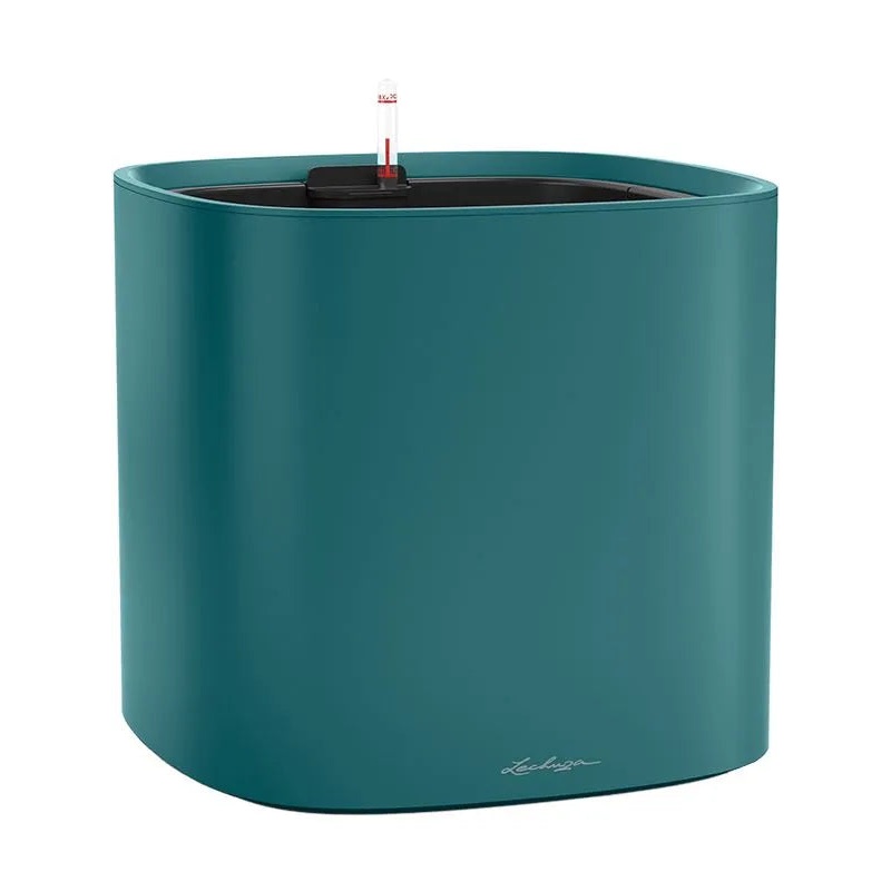 Lechuza Pila Color Plant Pot 32.6cm Height 29cm Dia All Inclusive Set Petrol Blue