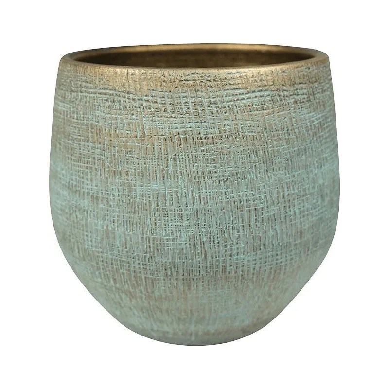 Ryan Plant Pot 26cm Height 22cm Dia Pot Shiny Blue