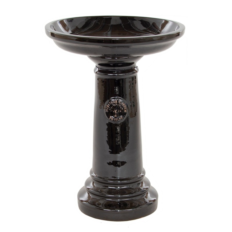 HERITAGE BIRDBATH BLACK 43CM