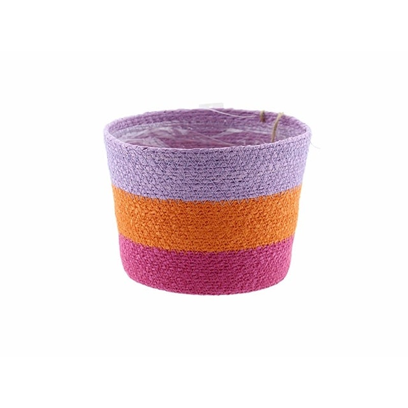 Basket Seagrass Pink/Purple/Orange d22h18cm