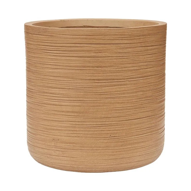 Baq Dune Plant Pot 37cm Height 32cm Dia Cylinder Brown Beige